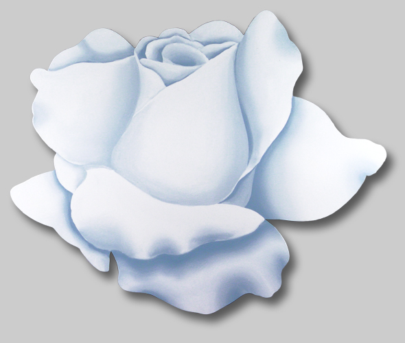 Roses in Paintings: White Rose From Summer Dancing Clouds